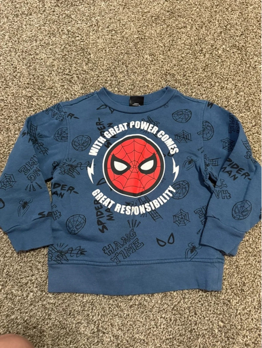 Marvel Spider-Man Boys Blue Graphic Sweatshirt Size XS 4/5